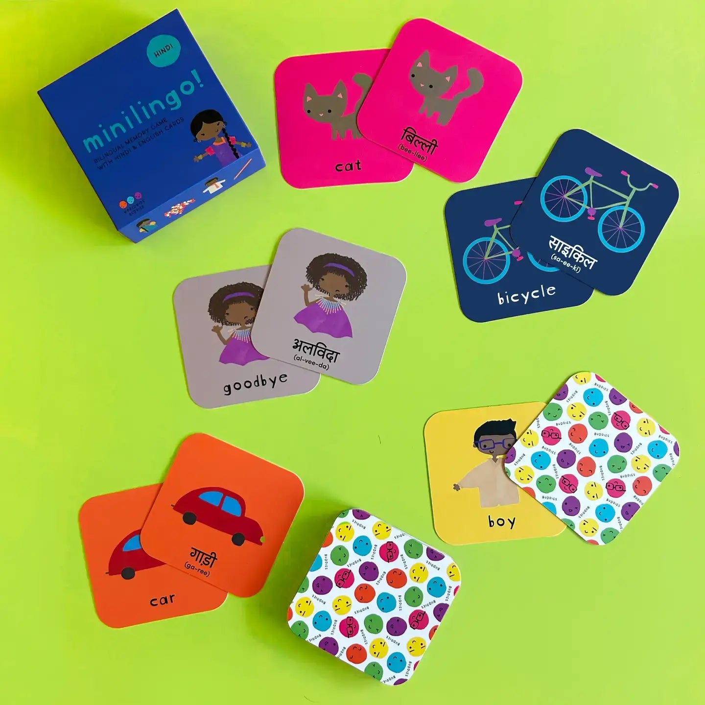 Minilingo Hindi/English Bilingual Flashcards