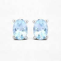 0.72 Carat Genuine Aquamarine .925 Sterling Silver Earrings