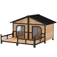 Dog House Outdoor, Wooden Dog Kennel Weatherproof With Porch, Openable Roof, Multiple Packages Shipped. Please Pay Atten
