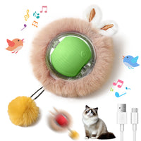 Interactive Toys Ball For Cats, Dog,Agile Moving Cat Ball ,Motion Activated Automatic Moving Ball With Lights,with Fluff