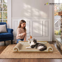 27.5" Cat Couch Scratcher Bed – Corrugated Cardboard Lounge Sofa for Indoor Cats