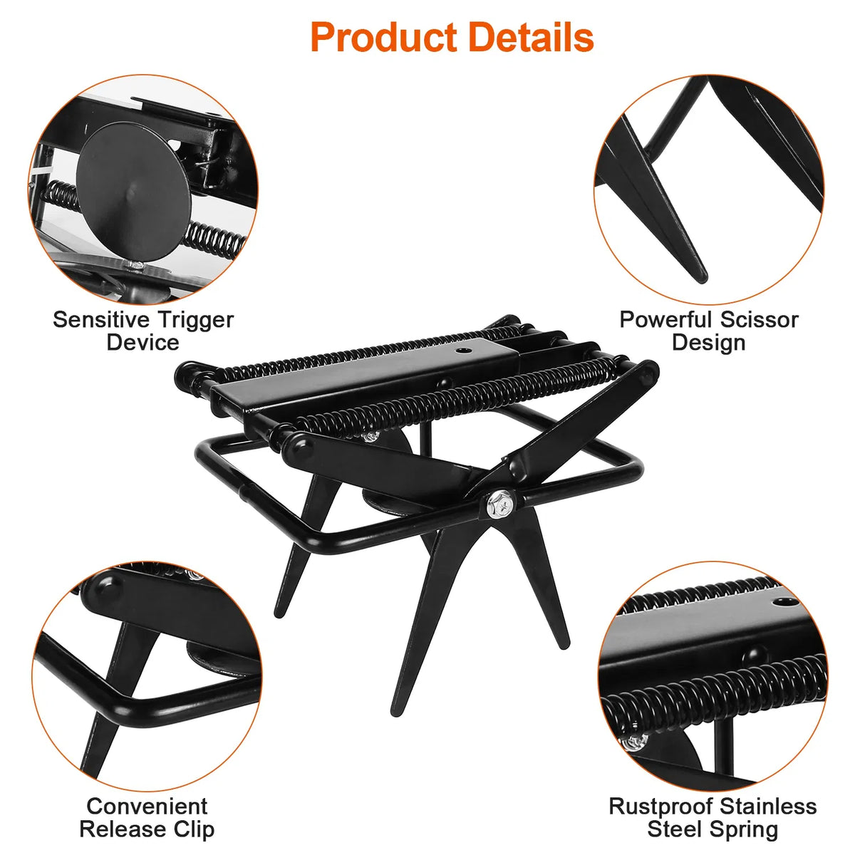 Powerful Mole Snap Trap - Thickened Waterproof Metal, Easy Foot-Step Setup, Humane Instant Kill, Safe for Lawn & Pets