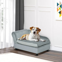 Luxury Dog Bed For Small Dogs, Hidden Storage, Soft Foam Couch, Modern Pet Furniture, Grey