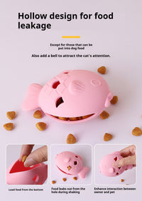 Fish-Shaped Dog Treat Dispenser Toy-Food-Grade Silicone Slow Feeder For Boredom Relief, Self-Entertainment & Pet Interac