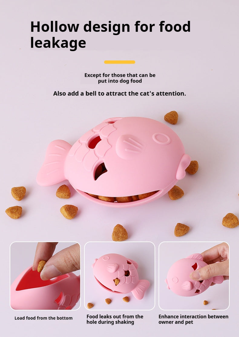 Fish-Shaped Dog Treat Dispenser Toy-Food-Grade Silicone Slow Feeder For Boredom Relief, Self-Entertainment & Pet Interac