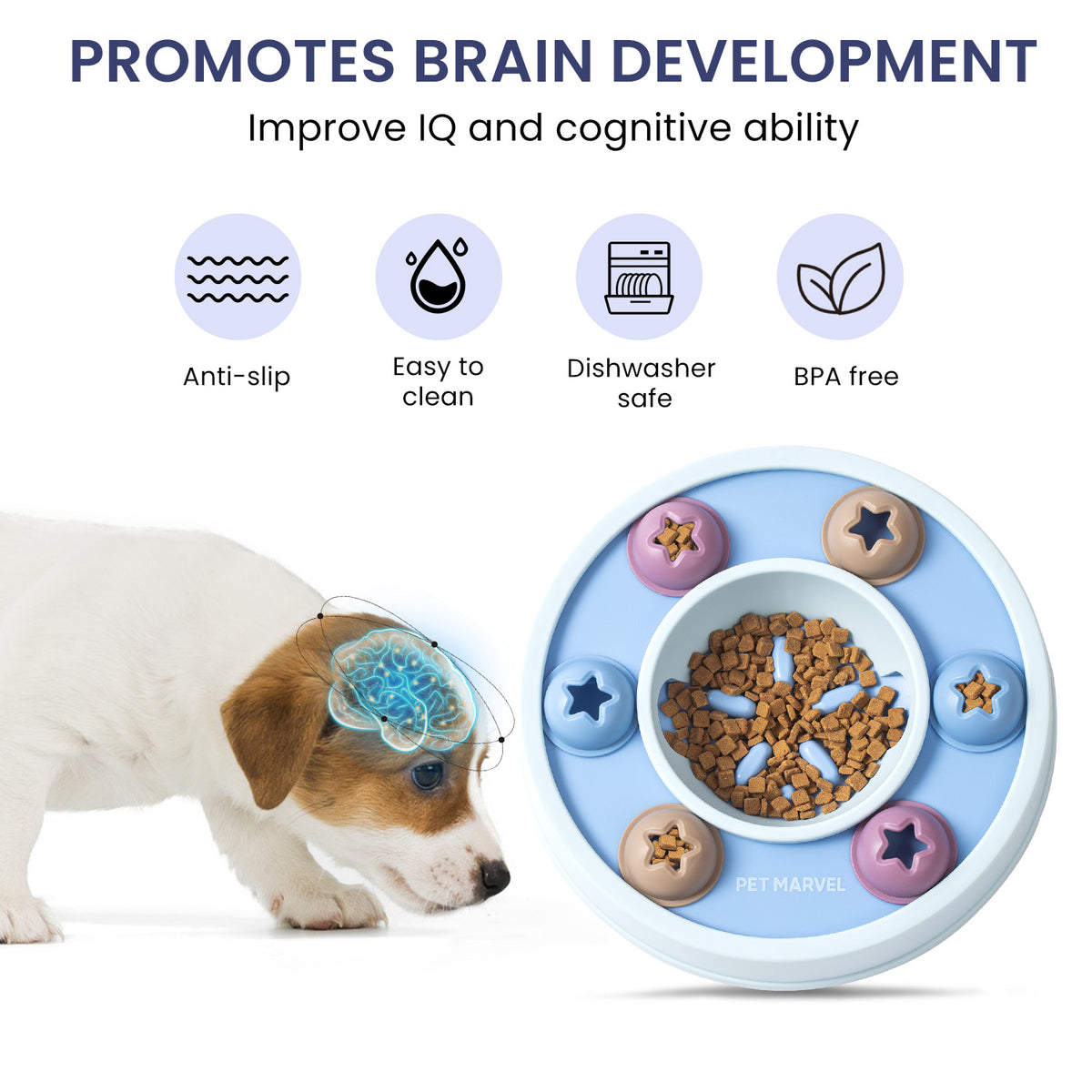 PETMARVEL Interactive Puzzle Game Dog Toy, Level 1-3