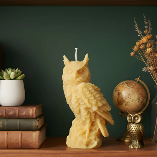 Large Owl Beeswax Candle - BIG FRENCHIES