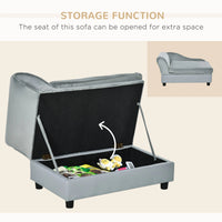Luxury Dog Bed For Small Dogs, Hidden Storage, Soft Foam Couch, Modern Pet Furniture, Grey