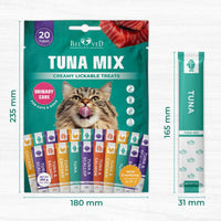 Lickable Cat Treats Squeeze Tubes 20 Sticks Tuna Urinary Care Multivitamin