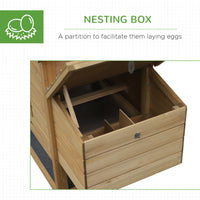 59" Small Wooden Chicken coop Hen House Poultry Cage for Outdoor Backyard with 2 Doors, Nesting Box and Removable Tray, 