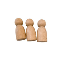 7 Pcs Natural Wooden Cars Set with 3 pcs Peg Dolls - BIG FRENCHIES