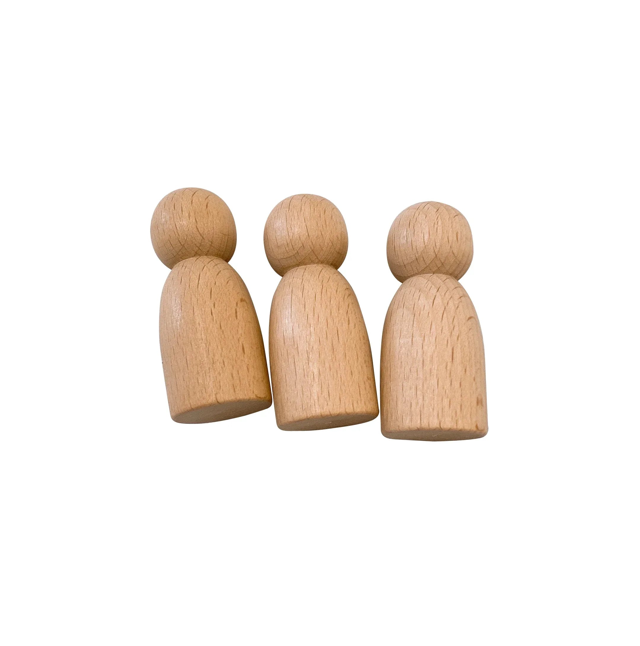 7 Pcs Natural Wooden Cars Set with 3 pcs Peg Dolls - BIG FRENCHIES