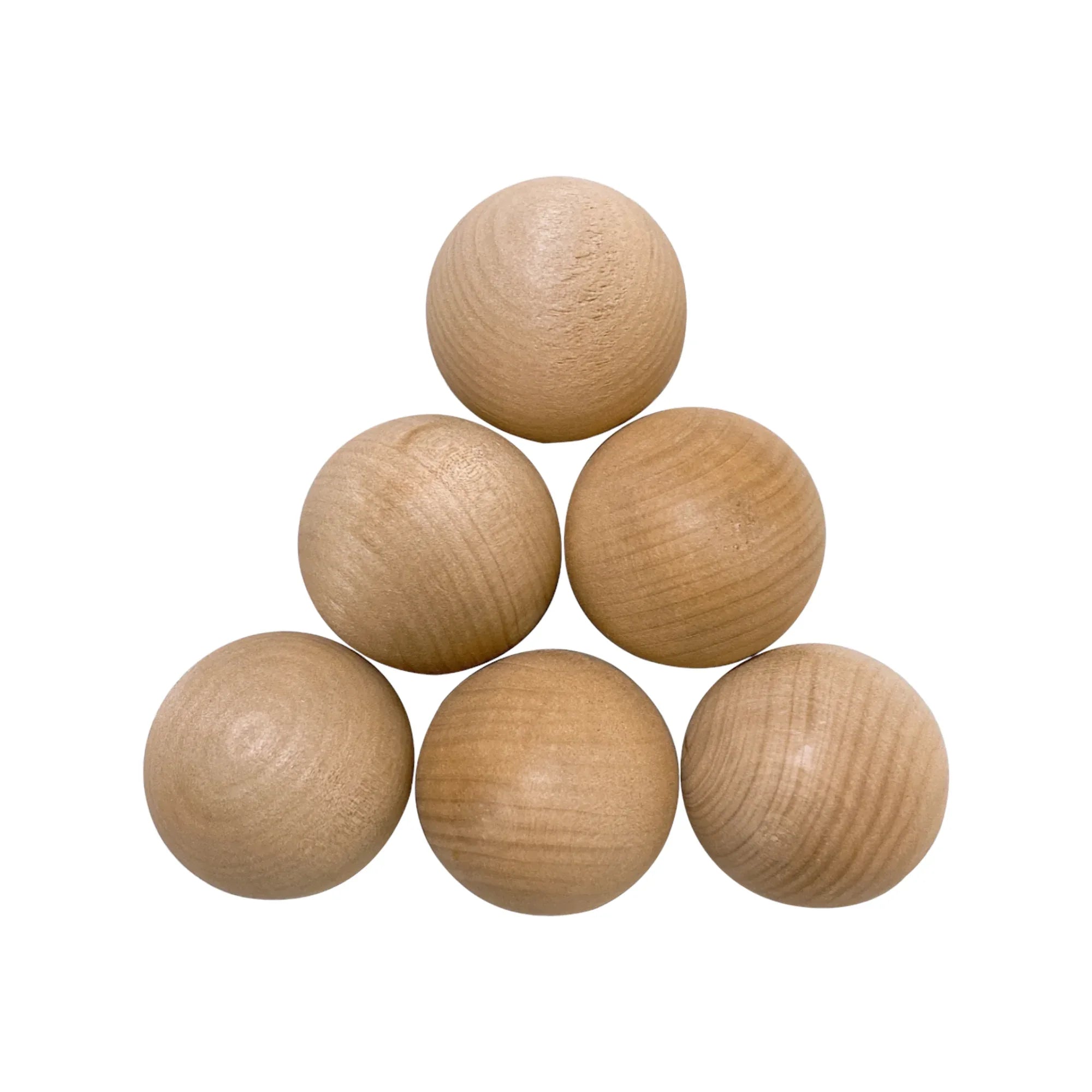 6-Piece Natural Wooden Balls – 1.8" Diameter - BIG FRENCHIES