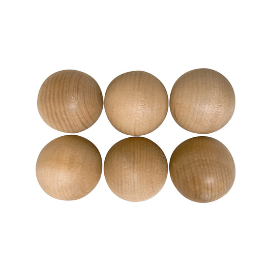 6-Piece Natural Wooden Balls – 1.8" Diameter - BIG FRENCHIES