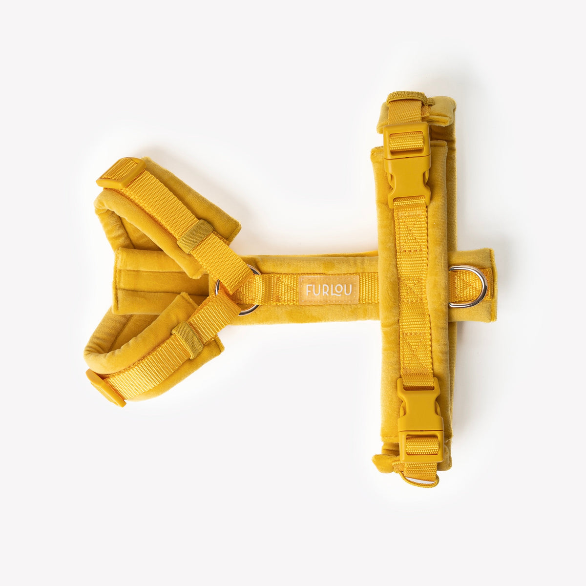 Yellow - Velvet Dog Harness-Velvet Harness-BIG FRENCHIES-FURLOU