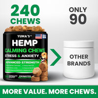 Hemp Calming Chews for Dogs 240 Count Anxiety Relief Melatonin & Chamomile