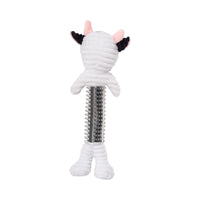 Country Living Thermoplastic Rubber Black & White Cow Plush Dog Toy – with Squeaker & Crinkle Paper - BIG FRENCHIES