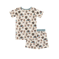 Camp Paws (Short PJ Set) - Blue - BIG FRENCHIES