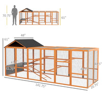Wooden Chicken Coop Run For 6 -10 Chickens, Hen House Add-On With Storage, Perches,Multiple Packages