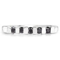 0.50 Carat Genuine Black Diamond .925 Sterling Silver Ring