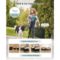 2-in-1 Pop Up Cat Playpen XLarge, Dog Puppy Pet Playpen, Indoor Outdoor Cats Enclosed, Cat Tent House Crate Cage, Portable & Foldable Playpen for Kittens(Connected or Separate)