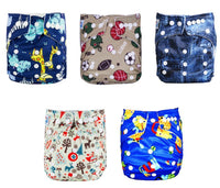 Modern Luxury Printed Baby Nappy 5pcs/Lot Washable Diapers Good Quality Pocket Diaper For Kids - BIG FRENCHIES