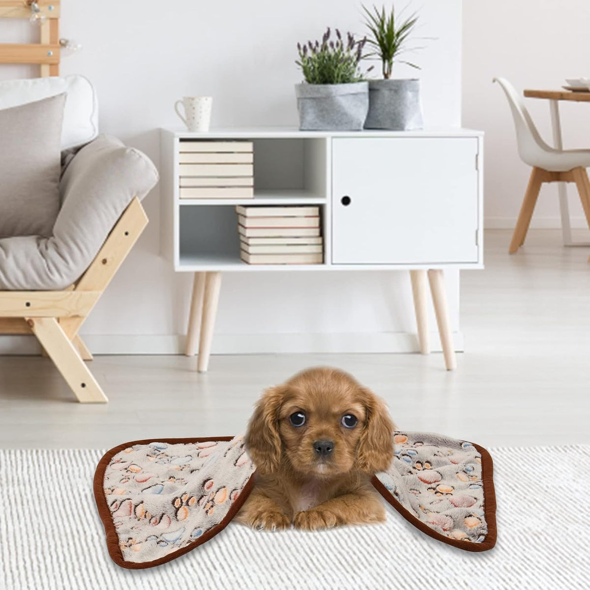 3 Pack Pet Blanket, Soft Plush Paw Print Dog Blanket Washable, Warm Fleece Cat Blanket For Large Medium Dogs, Sofa Couch