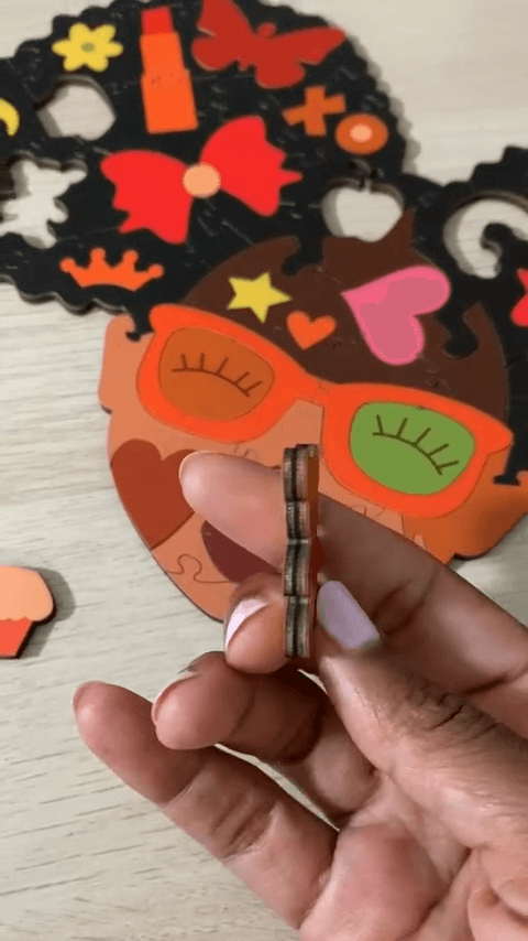 African American Girl Wooden Jigsaw Puzzle