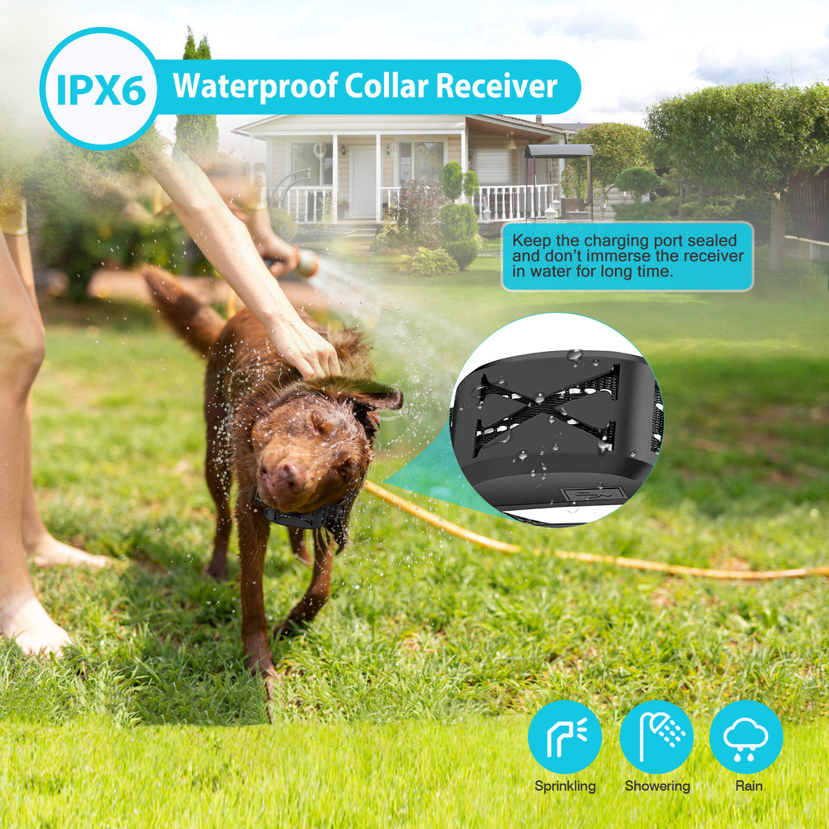 2 In 1 Wireless Electric Dog Fence Waterproof Pet Shock Boundary Containment System Electric Training Collar With 2 Rece