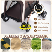 Double Pet Stroller for Dogs and Cats, Foldable Frame, 3-in-1 Convertible Carrier/Tote, Shockproof Wheels, Brake System,