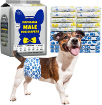 Male Dog Diapers 60 Count Disposable Belly Bands Leakproof Absorbent
