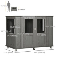 Dog Crate Furniture with Lockable Magnetic Door, Adjustable feet for Extra Large, Medium & Small Dogs, Indoor Use, Grey