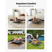 Elevated Dog Bed For Large Dogs XL, Raised Dog Bed Cot With Washable Pillow, Indoor & Outdoor Cooling Dog Bed Hammock, H