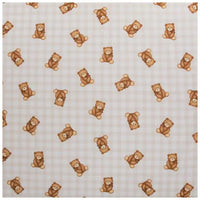 Beige Teddy Gingham Ruffle Nursing Pillow Cover