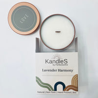 Lavender Harmony Luxury Candle | 8oz Non-Toxic Soy Candle with Wooden Wick | Clean Burn