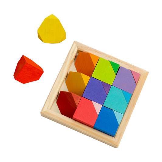 **Pre-order (Ships in 1-2 Weeks)**18 Pcs Wooden Cornerstone Building Blocks Set in Primary Rainbow Colors - BIG FRENCHIES