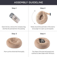 Anti-Slip round Fluffy Plush Faux Fur Pet Bed - BIG FRENCHIES