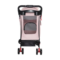 Foldable Pet Stroller for Small Dogs and Cats Under 28 lbs with Multi-Functional Tray, 2 Safety Leashes, Storage Basket 
