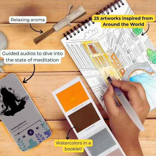 Around the World Meditative Travel Art Kit
