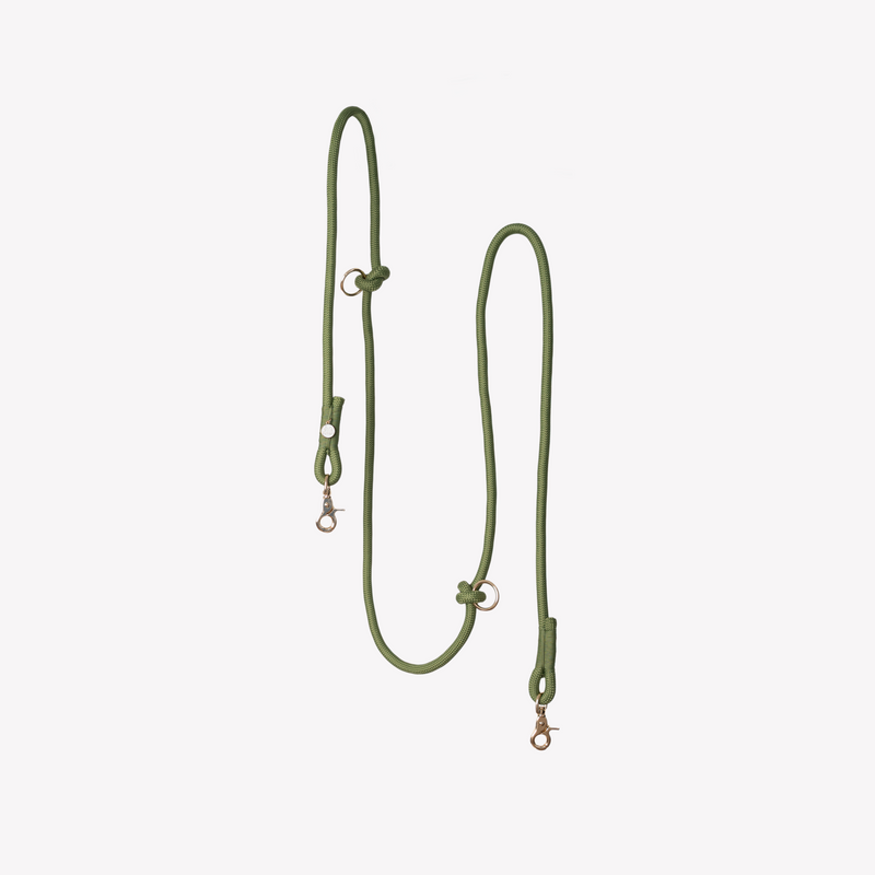 'Green' - Hands Free Braided Leash-Hands Free Braided Leash-BIG FRENCHIES-FURLOU