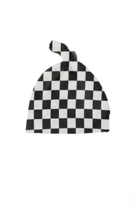 Race Black Checkered Knotted Hat - BIG FRENCHIES
