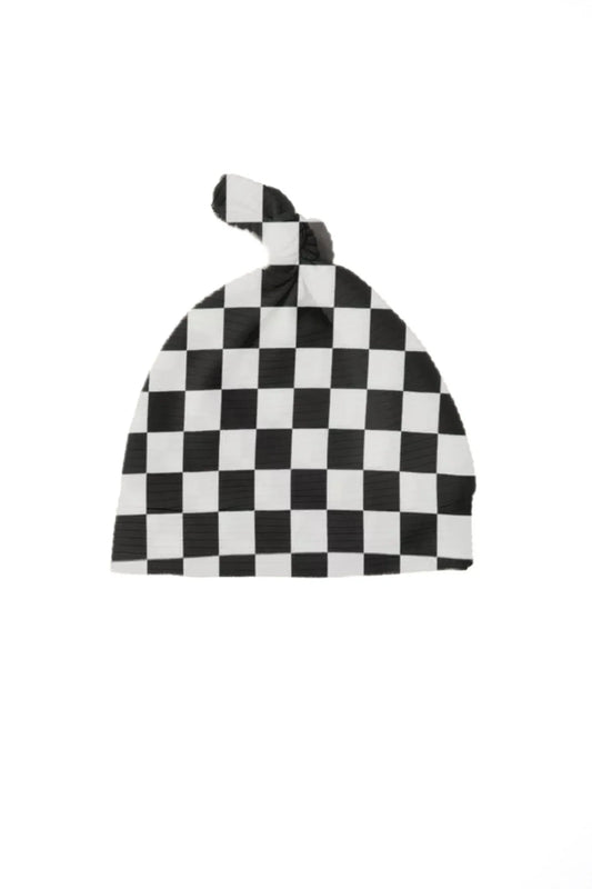 Race Black Checkered Knotted Hat - BIG FRENCHIES