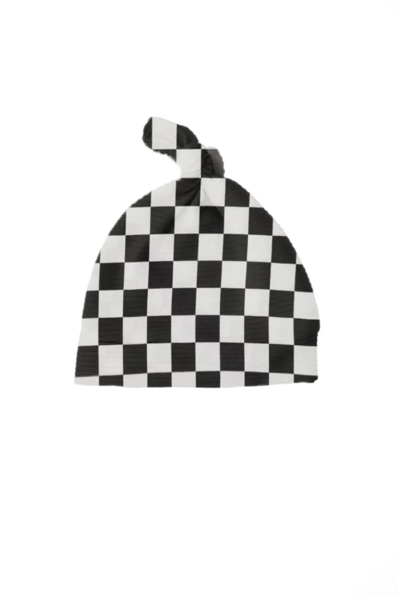 Race Black Checkered Knotted Hat - BIG FRENCHIES