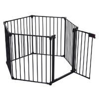 150 Adjustable Safety Gate 6 Panels Play Yard Metal Doorways Fireplace Fence Christmas Tree Fence Gate For House Stairs 