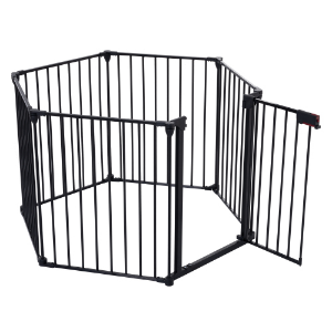 150 Adjustable Safety Gate 6 Panels Play Yard Metal Doorways Fireplace Fence Christmas Tree Fence Gate For House Stairs 