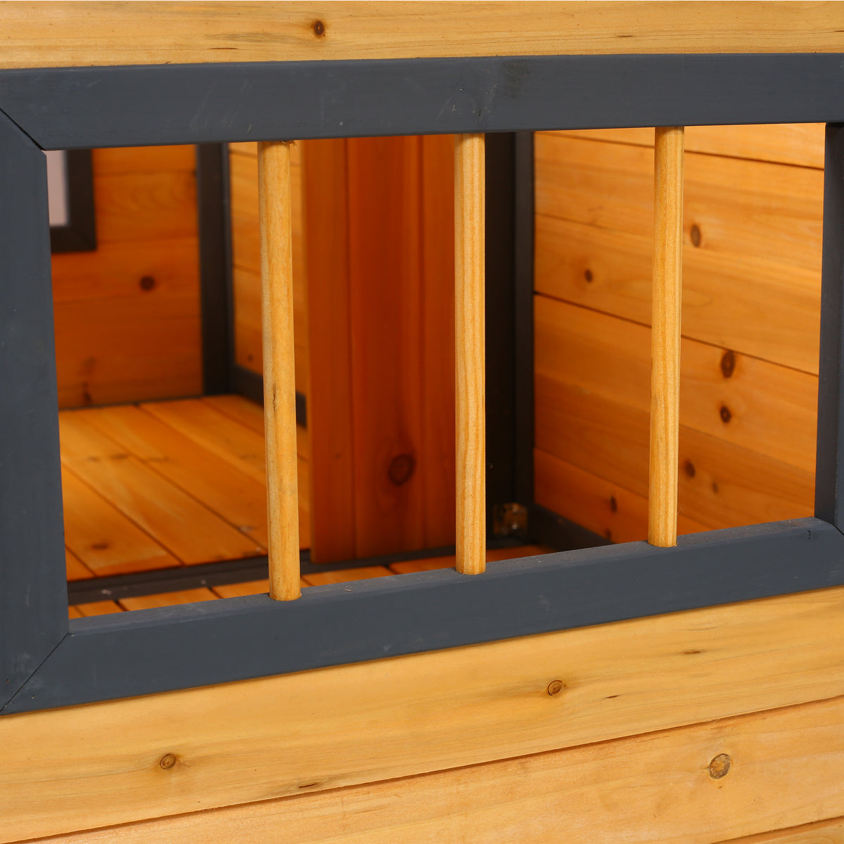 Wooden Large Dog House Outdoor Double XL Dog Kennel with Elevated Floor and Porch, Weatherproof Puppy Shelter for Small 