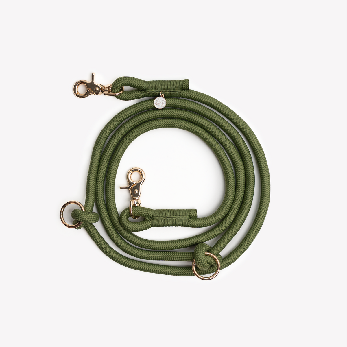 'Green' - Hands Free Braided Leash-Hands Free Braided Leash-BIG FRENCHIES-FURLOU