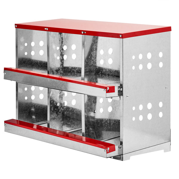 6 Compartments, 84x43x62, Sloping Roof, Disassembled, Iron, Red