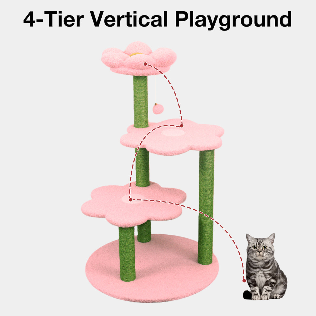 Cat Tree with Removable Cozy Perch & Scratching Posts Hanging & Toy Multi-Level Cat Furniture for Kittens/Cats to Climb,