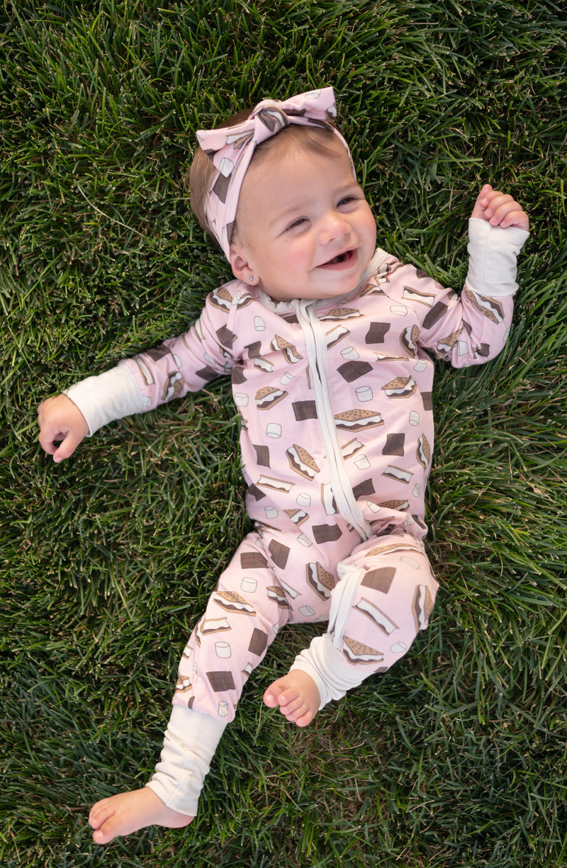 S'more to Love (Convertible Zip Footies) - Pink - BIG FRENCHIES